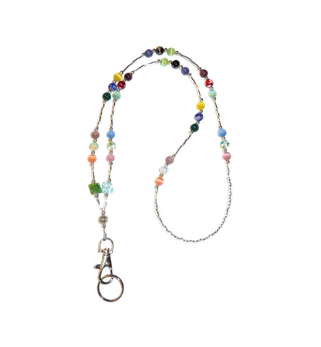 Womens Beaded Lanyard Multi Color ID Badge Lanyard - Etsy