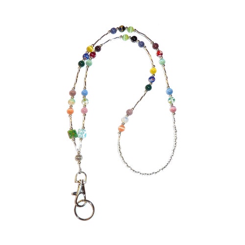 Womens Beaded Lanyard Multi Color ID Badge Lanyard - Etsy