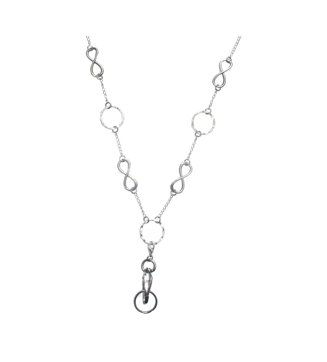 Infinity Lanyard Necklace by Hidden Hollow Beads Women's Silver Chain ...