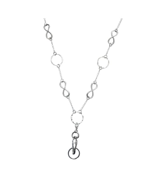 Infinity Lanyard Necklace by Hidden Hollow Beads Women s Silver