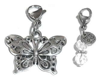 Animal Charms For Animal Jewelry - Butterfly Clip On Charm - Animal Charms For Bracelets - Zipper Charms - Purse Charms