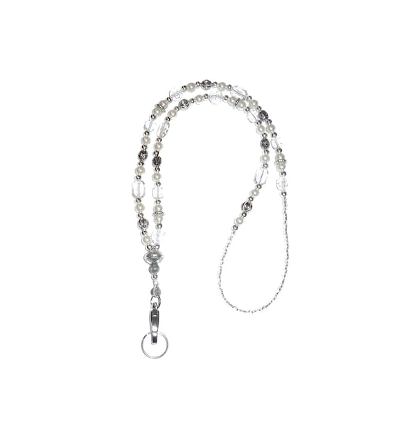 Women's Super Slim Beaded Lanyard For ID Badges, Keys, Cards - 34 Inch Breakaway Necklace Style