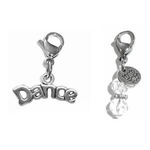 Dance Clip On Charm - Zipper Charm -  Backpack Charms - Keychain Charm - Purse Charm -  Clip On Charm for Bracelets or Necklace