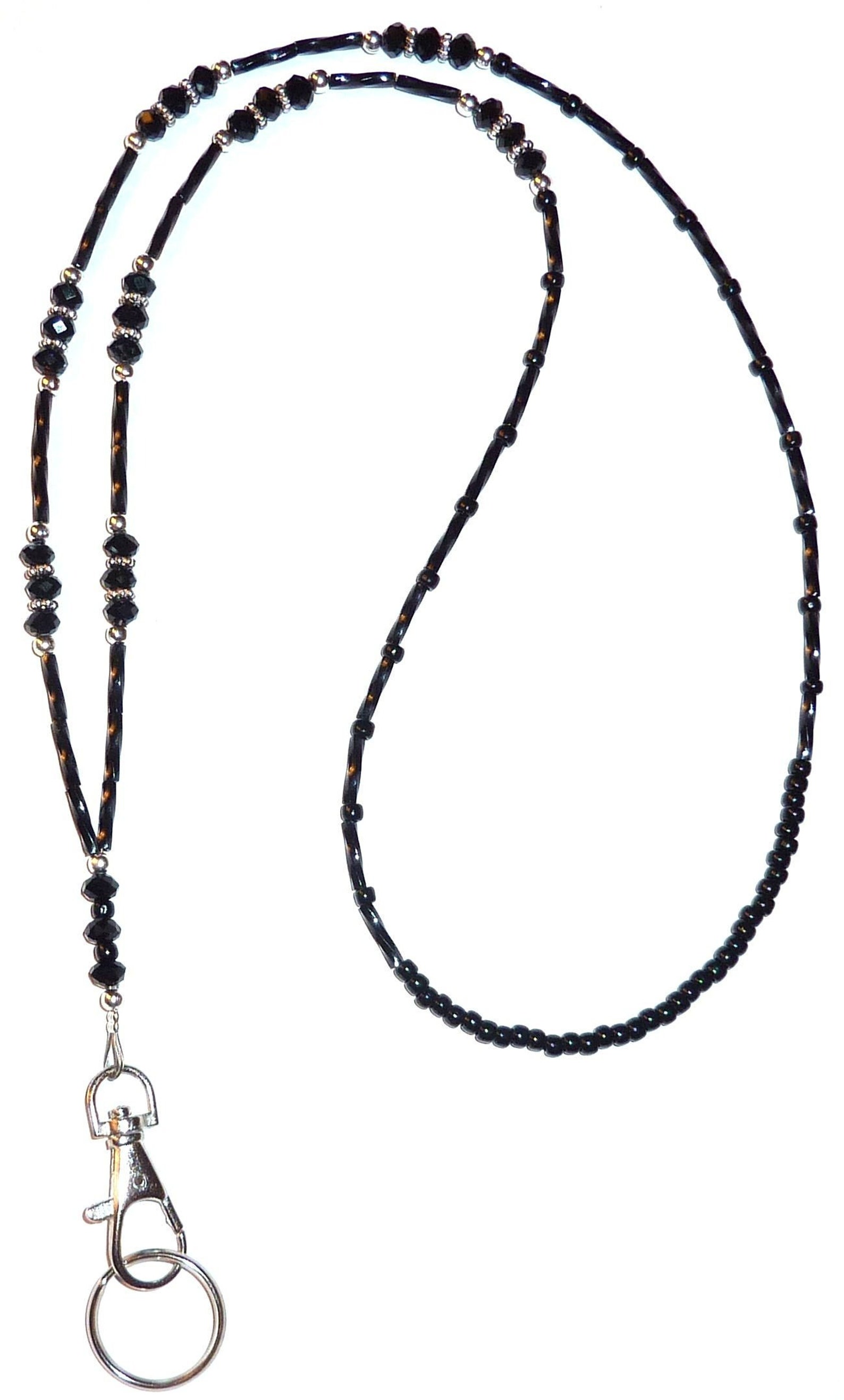 Lanyard Black Fashion Lanyard Women's Beaded Lanyard - Etsy