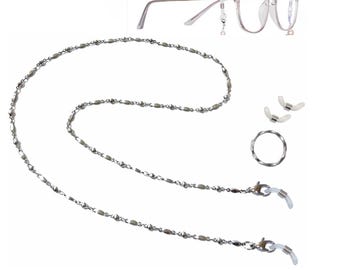 Stainless Steel Eyeglass Holder, Women's, Girls Sunglasses Fashion Chain Leash, Face Mask Holder - Silver Eyeglass Chain