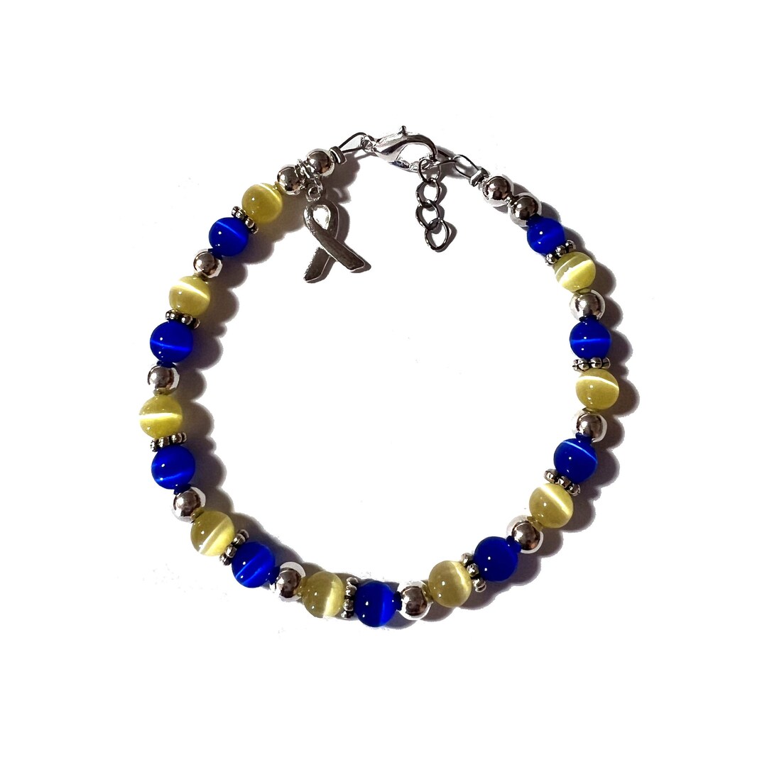 Down Syndrome Awareness Bracelet - Blue & Yellow Silicone Wristband For Fundraisers & Support