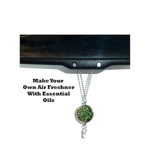 Aromatherapy Car Air Freshener Diffuser for Rear View Mirror, Use Essential Oils, Charm Ornament, Hanging Pendent 30mm Locket