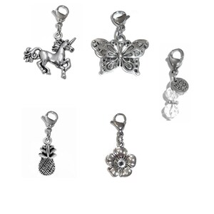 Bag Charms-  Backpack Charms - Whimsical Mix of Clip On Charms - Zipper Charms - Keychain Charm - Purse Charms - Charms for Charm Bracelets