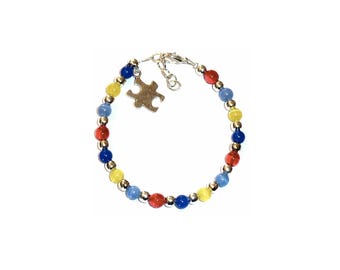 Autism Bracelets - Autism Awareness Bracelet - Autism Charm Bracelet - Wire Bracelet With Puzzle Charm - Fits Most Adults