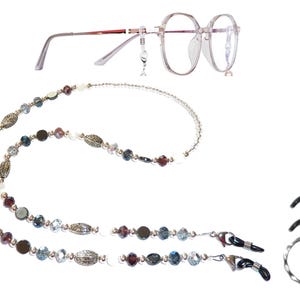 Multi Colored Beaded Sunglasses, Eyeglass Holder by Hidden Hollow - Eyeglass Chain - Eyeglass Leash - Multi Colored