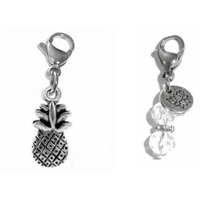 Pineapple Charm - Zipper Charm -  Backpack Charms - Nursing Gift - Purse Charm -  Clip On Charm for Bracelets & Necklaces
