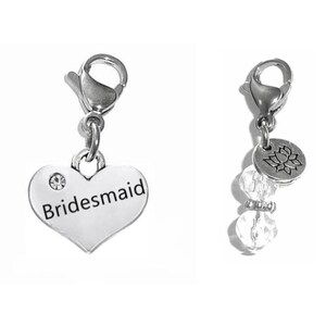 Bridesmaid Charm - Bridesmaid Appreciation Gift - Zipper Charm -  Backpack Charms - Wedding Gift -  Purse Charm -  Clip On Charm
