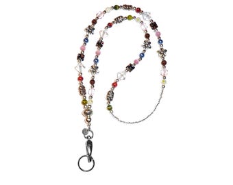 Beaded Lanyard by Hidden Hollow - Slim Multi Fashion Women's Lanyard - 34 inches, Jewelry Necklace Badge ID Holder: Holds Keys, Phone