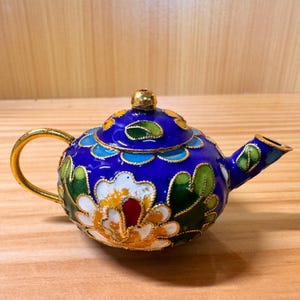 Chinese cloisonné teapot home decoration, filigree craft, multiple colors available, unique gift