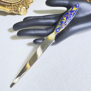 Abridor de cartas cloisonné chinês dos anos 1980, presente único e lindo