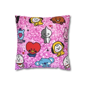 BTS BT21 Poszewka na poduszkę z poliestru w kształcie kwadratu