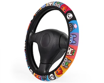 Cute Anime Steering Wheel Cover, Studio Ghibli Aesthetic Car Accessories, Neoprene Non-Slip Auto Wheel Protector, Gift for Anime Lovers