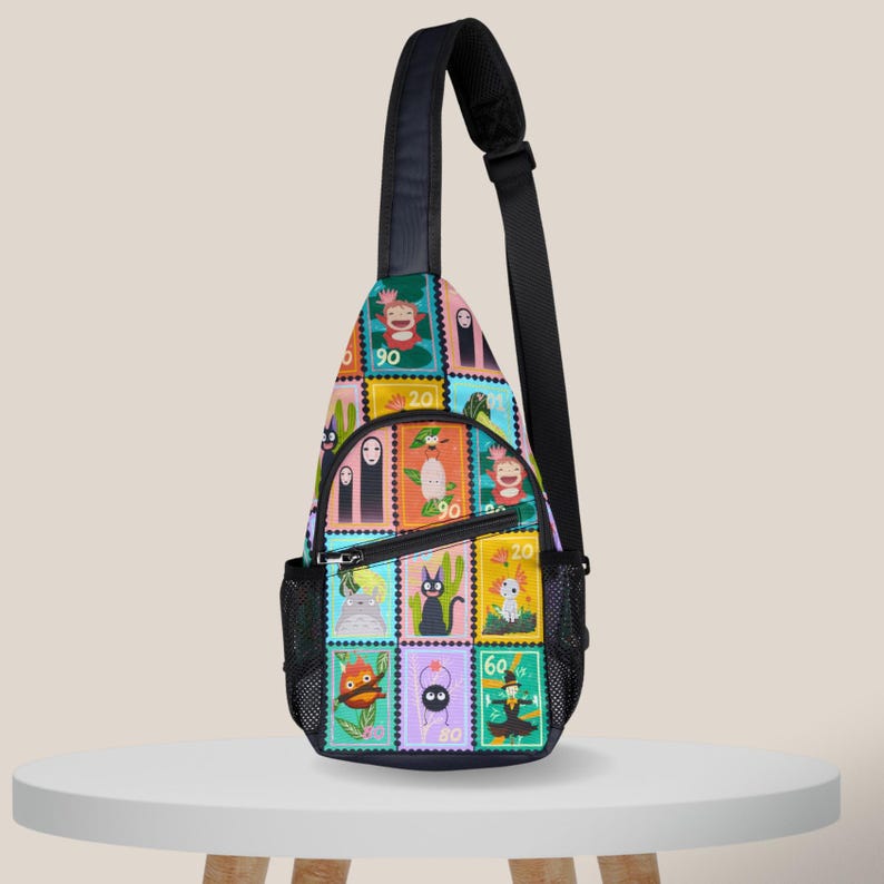 Studio Ghibli Anime Sling Bag, Totoro Spirited Away Chest Pack, Nylon Travel Bag image 1
