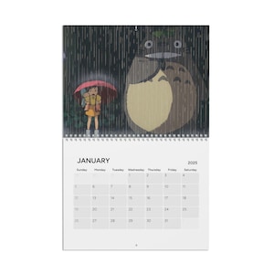 Studio Ghibli 2025 wandkalender - animekalender - geïnspireerd door Studio Ghibli - jaarlijkse bureaukalender - familiekalender