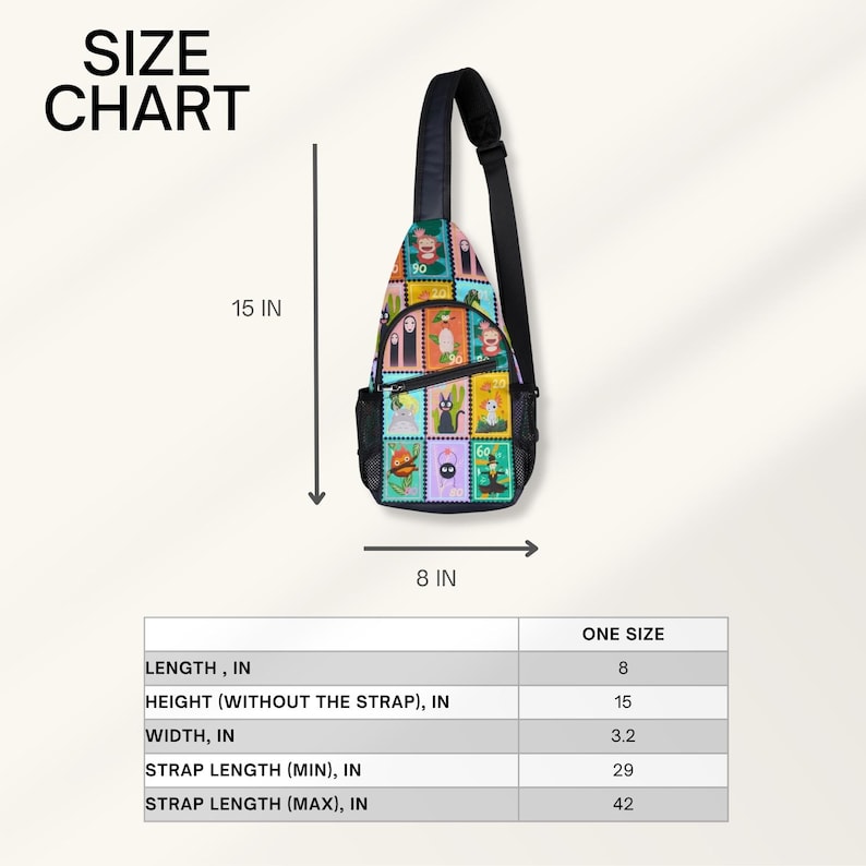 Studio Ghibli Anime Sling Bag, Totoro Spirited Away Chest Pack, Nylon Travel Bag image 4