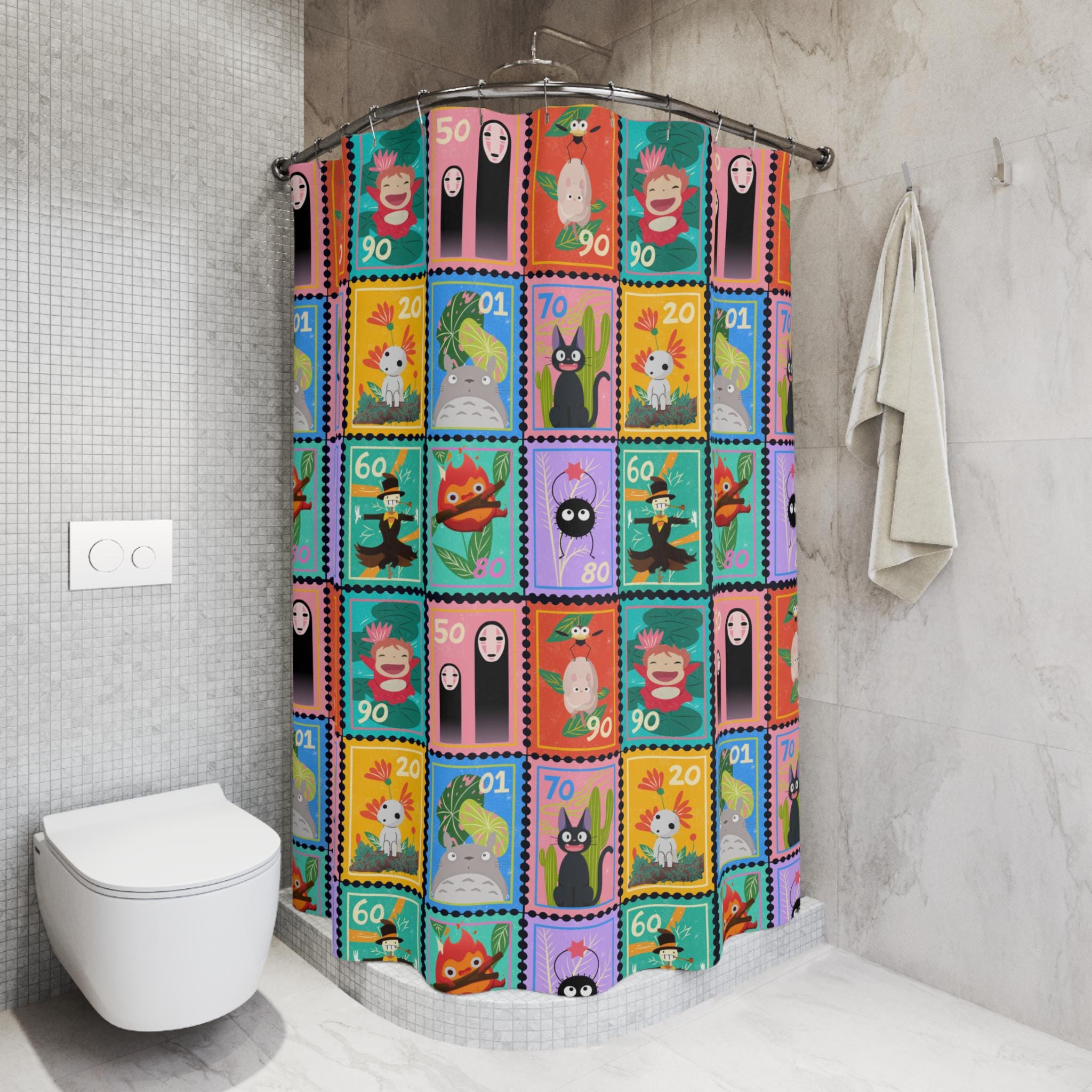 Studio Ghibli Characters Shower Curtain, Polyester Bathroom Decor - Etsy