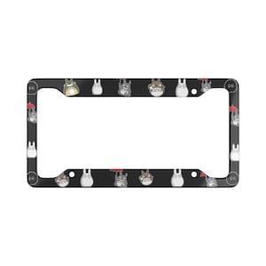 Soot Sprite License Plate Frame Spirited Away Kamaji Studio Ghibli Fanart Anime Black License Plate Frame White License Plate Frame Totoro