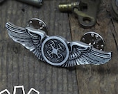 Drone Pilot Wings - UAV Operator Wings - 2 Inches Wide - Steampunk Pilot Wings - Doctor Gus Handcrafted Accessories Badge RPG Insignia LARP