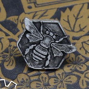 Bee Pin - Bumble Bee Tie Tack - Handcrafted Pewter Accessories by Doctor Gus - RPG LARP Enamel Pin - Geek Gifts - Queen Bee