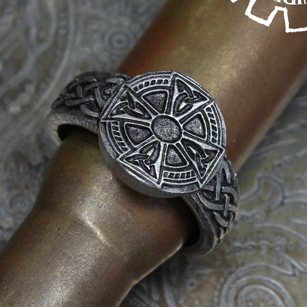 Celtic Cross Ring - Handcrafted Pewter Ring - Celtic Knot Ring - Adjustable - Doctor Gus Handmade Jewelry - Celtic Inspired - Cross Ring