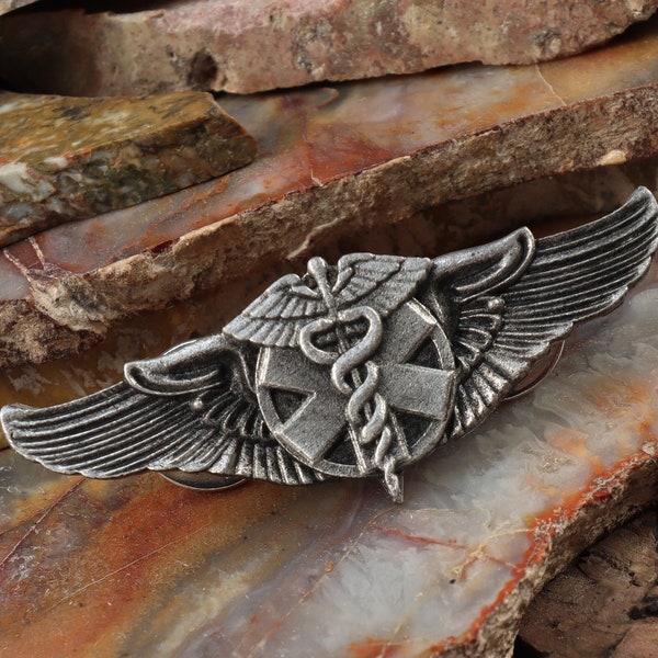 Medic Pilot Wings - 2 Inch Wide - Life Flight Crew Wings - Steampunk Pilot Wings - Doctor Gus Handcrafted Cosplay Accessories