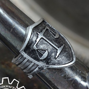 Waage Schild Waage Ring - Verstellbar - Handgefertigt von Doctor Gus - Unisex- Herren Ringe - Sternzeichen Siegelring - Waage Siegelring