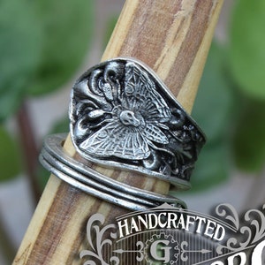 Death's-Head Hawkmoth Ring - Adjustable - Wrap Style - Handcrafted by Doctor Gus - Beautiful Antique Inspired Ring