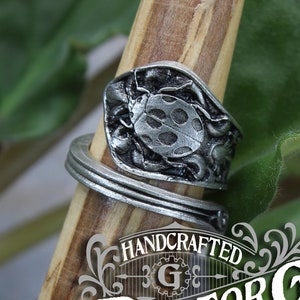 Ladybug Ring - Adjustable - Wrap Style - Handcrafted Pewter by Doctor Gus - Beautiful Antique Inspired Insect Ring