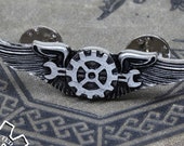 Airship Pilot Wings - Airship Engineer Wings - 2 Inch - Airship Mechanic Wings - Steampunk Pilot Wings - Doctor Gus Handcrafted Accessories