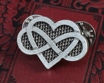 Polyamory Pin -  Poly Pride - Infinity Heart - Handcrafted Pewter Accessories Doctor Gus - RPG LARP Kilt Pin Badge SCA