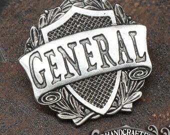 Handcrafted Pewter General Badge – LARP Cosplay Ren Faire Pin