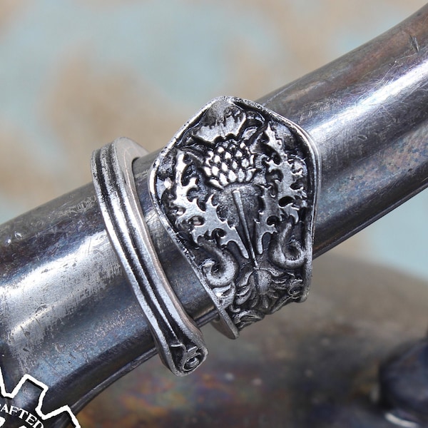 Thistle Ring - Adjustable - Wrap Style - Handcrafted by Doctor Gus - Beautiful Antique Inspired Ring