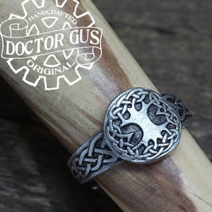 Tree of Life Ring - Handcrafted Pewter Ring - Celtic Knot Ring - Adjustable - Doctor Gus Handmade Jewelry - Celtic Inspired - Yggdrasil Ring
