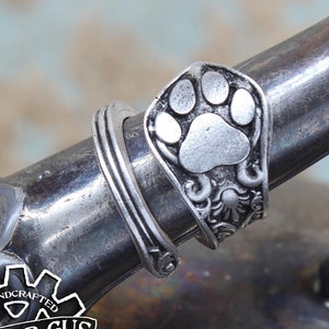 Paw Ring - Adjustable - Wrap Style - Handcrafted by Doctor Gus - Beautiful Antique Inspired Ring