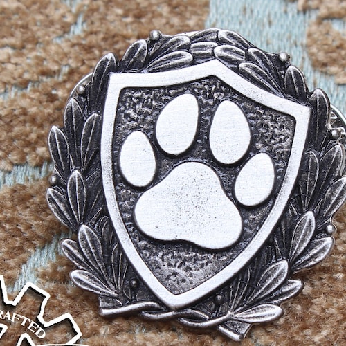 Paw Print Heraldic Badge Heraldry Cosplay Pin Handcrafted Etsy