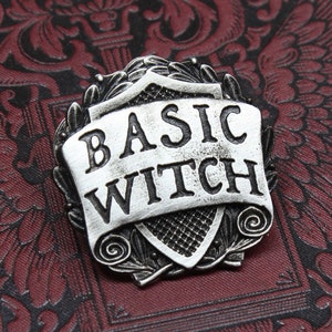Basic Witch Class Badge - RPG Character Class Pin - Handcrafted Pewter Accessories - Doctor Gus - Gaming LARP Roleplaying Enamel Pin Badge