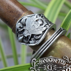 Firefly Ring - Adjustable - Wrap Style - Handcrafted Pewter by Doctor Gus - Beautiful Antique Inspired Insect Ring