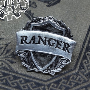 Ranger Class Badge - RPG Character Class Pin - Handcrafted Pewter Accessories by Doctor Gus - Gaming LARP Roleplay Enamel Pin Badge Brooch