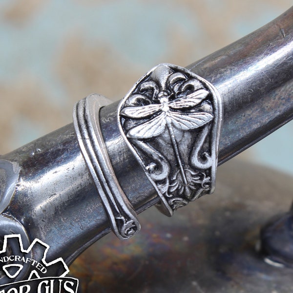 Dragonfly Ring - Adjustable - Wrap Style - Handcrafted by Doctor Gus - Beautiful Antique Inspired Ring