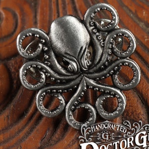 Octopus Pin - Cthulhu Inspired Cephalopod Men's Accessories by Doctor Gus - Octopus Lapel Pin - Octopus Scatter Pin