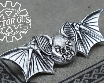 Bat Pilot Wings - Vampire Bat Badge - Steampunk Pilot Wings - Doctor Gus Handcrafted Cosplay Accessories - Rank Badge RPG Insignia LARP