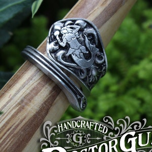 Mermaid Ring - Adjustable - Wrap Style - Handcrafted by Doctor Gus - Beautiful Antique Inspired Ring