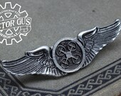 Drone Pilot Wings - UAV Operator Wings - Large - Steampunk Pilot Wings - Doctor Gus Handcrafted Accessories - Rank Badge RPG Insignia LARP