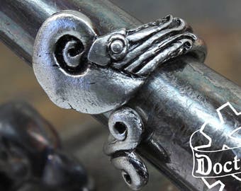 Nautilus Ring - Squid Ring - Octopus Ring - Adjustable - Steampunk Kink Goth Cthulhu Cephalopod Midi - Doctor Gus Handcrafted Artisan Pewter