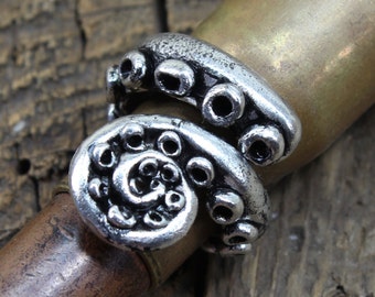 Spiral Tentacle Ring - Handmade Artisan Pewter - Octopus Tentacle Ring - Squid Tentacle Ring - Adjustable - Steampunk Cephalopod Doctorgus
